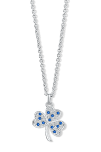 Shamrock Pendant with Sapphire Blue Crystal