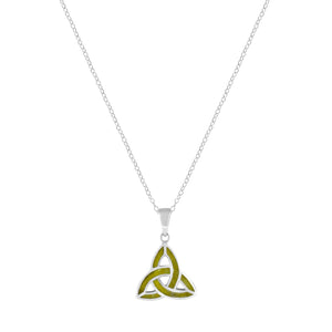 Trinity Knot Connemara Marble Silver Pendant