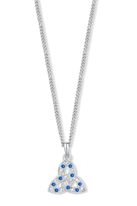 Trinity Knot Pendant with Sapphire Crystals