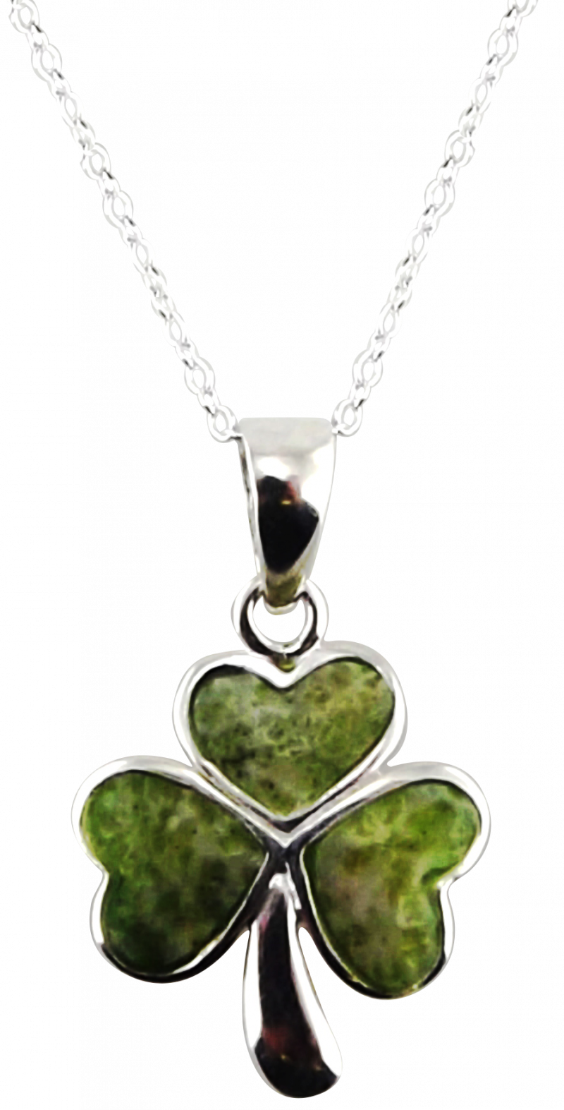 CONNEMARA MARBLE SHAMROCK STERLING SILVER PENDANT