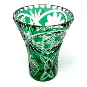 Green Shamrock Vase with Oval Panel
