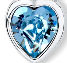 Load image into Gallery viewer, Claddagh Ring Pendant set with Aquamarine Blue Crystal