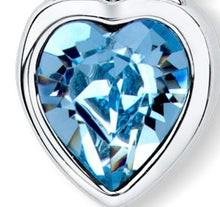 Load image into Gallery viewer, Claddagh Necklace with Aquamarine Blue Crystals