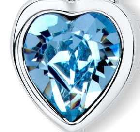 Claddagh Necklace with Aquamarine Blue Crystals