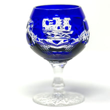 Load image into Gallery viewer, Blue Claddagh Ring Brandy Glass
