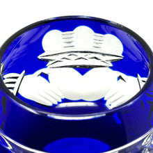 Load image into Gallery viewer, Blue Claddagh Ring Brandy Glass