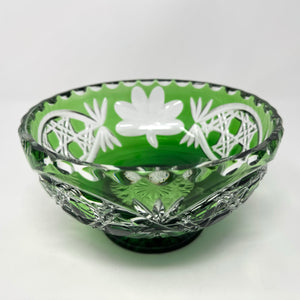 Emerald Green Shamrock Footed Bowl - One of a Kind