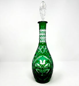 Green Shamrock Crystal Decanter