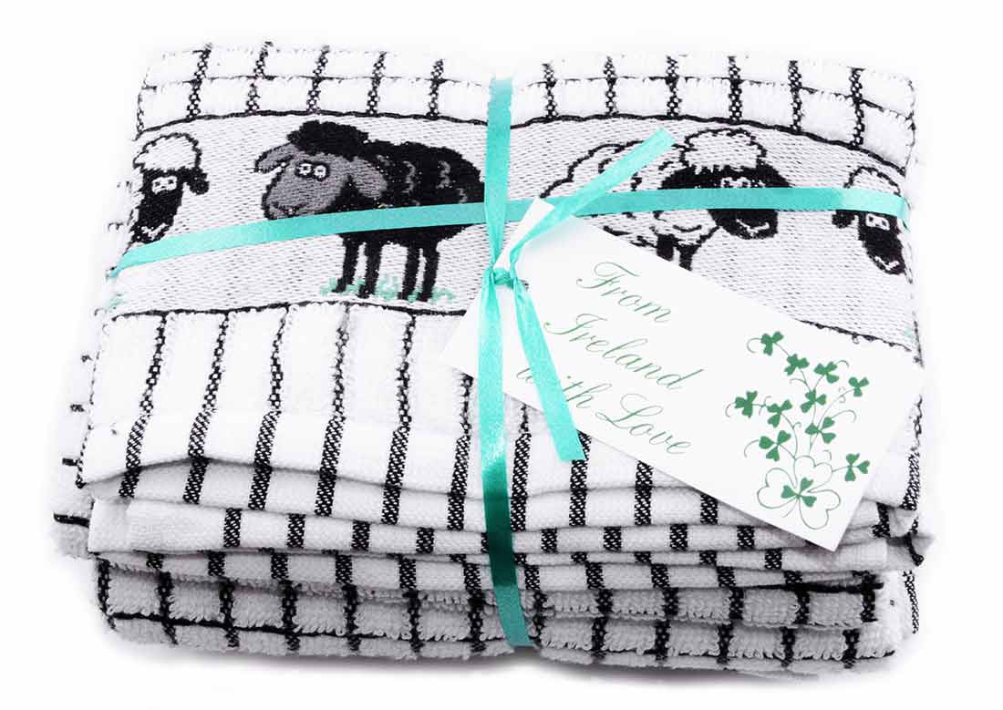 Poly-dri Jacquard Towel with Irish Sheep Design - Two Pack