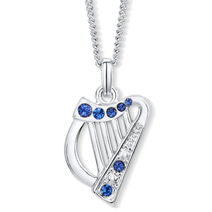 Harp Pendant with Sapphire Crystals
