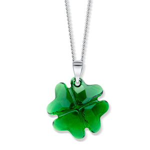 Emerald Crystal Four-leaved Clover Pendant - Small