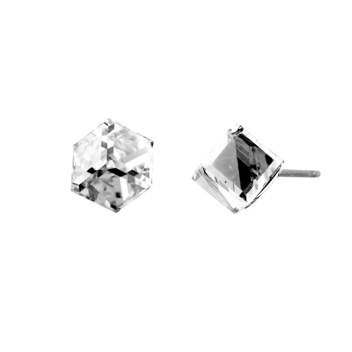 Crystal Cube Post Earrings