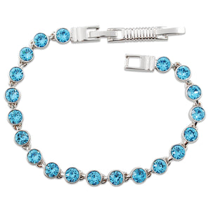 Aquamarine Crystal Tennis Bracelet (Small)