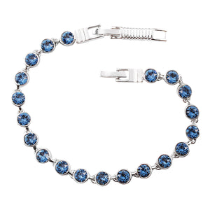 Denim Blue Crystal Tennis Bracelet (Small)