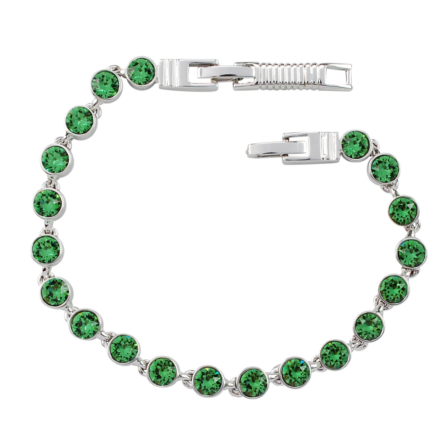 Erinite Green Crystal Tennis Bracelet (Small)