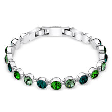 Load image into Gallery viewer, Multi-Green Crystal Tennis Bracelet