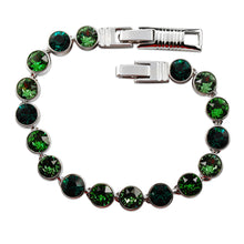 Load image into Gallery viewer, Multi-Green Crystal Tennis Bracelet