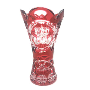 Red Claddagh Scalloped Vase