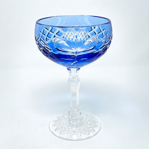 Blue Shamrock Saucer Champagne Glass